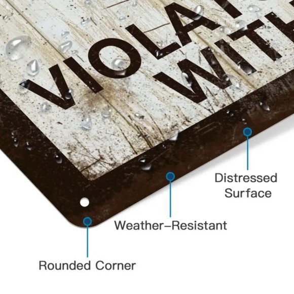 AREA 51 No Tresspassing Warning Sign Halloween Tin Wall Decor 12"x8" ๐๐ฝ๐ธ - Picture 3 of 7